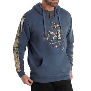 Men's Heavyweight Outfitter Camo Hoodie Crater Lake Blue Heather Mens 2XL